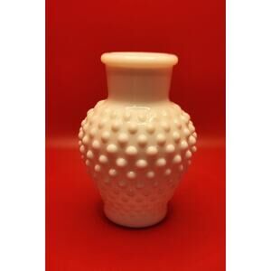 Vintage Hobnail Milk Glass Bud Vase White Small Floral Vase 4.5” Cottage Decor